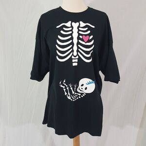 GILDAN Boy Baby Skeleton Pregnancy Graphic T-Shirt xxl Halloween